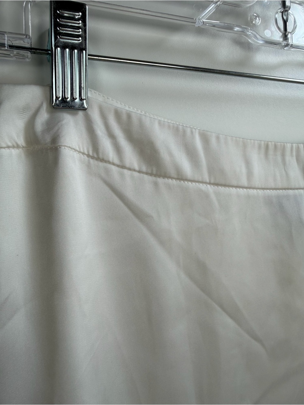 Topshop Lace Trim Satin Midi Skirt Cream/Black Size US 6 - Picture 6 of 11